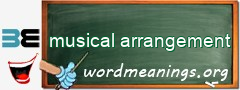 WordMeaning blackboard for musical arrangement